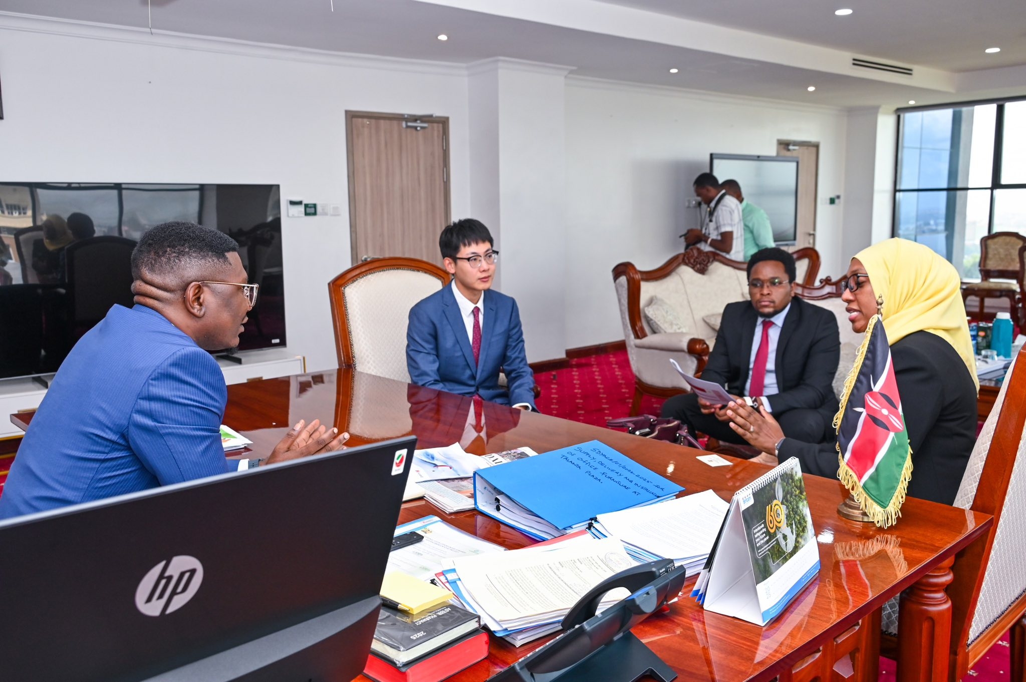 PHOTOS: Youth PS Fikirini Jacobs hosts delegation from Huawei