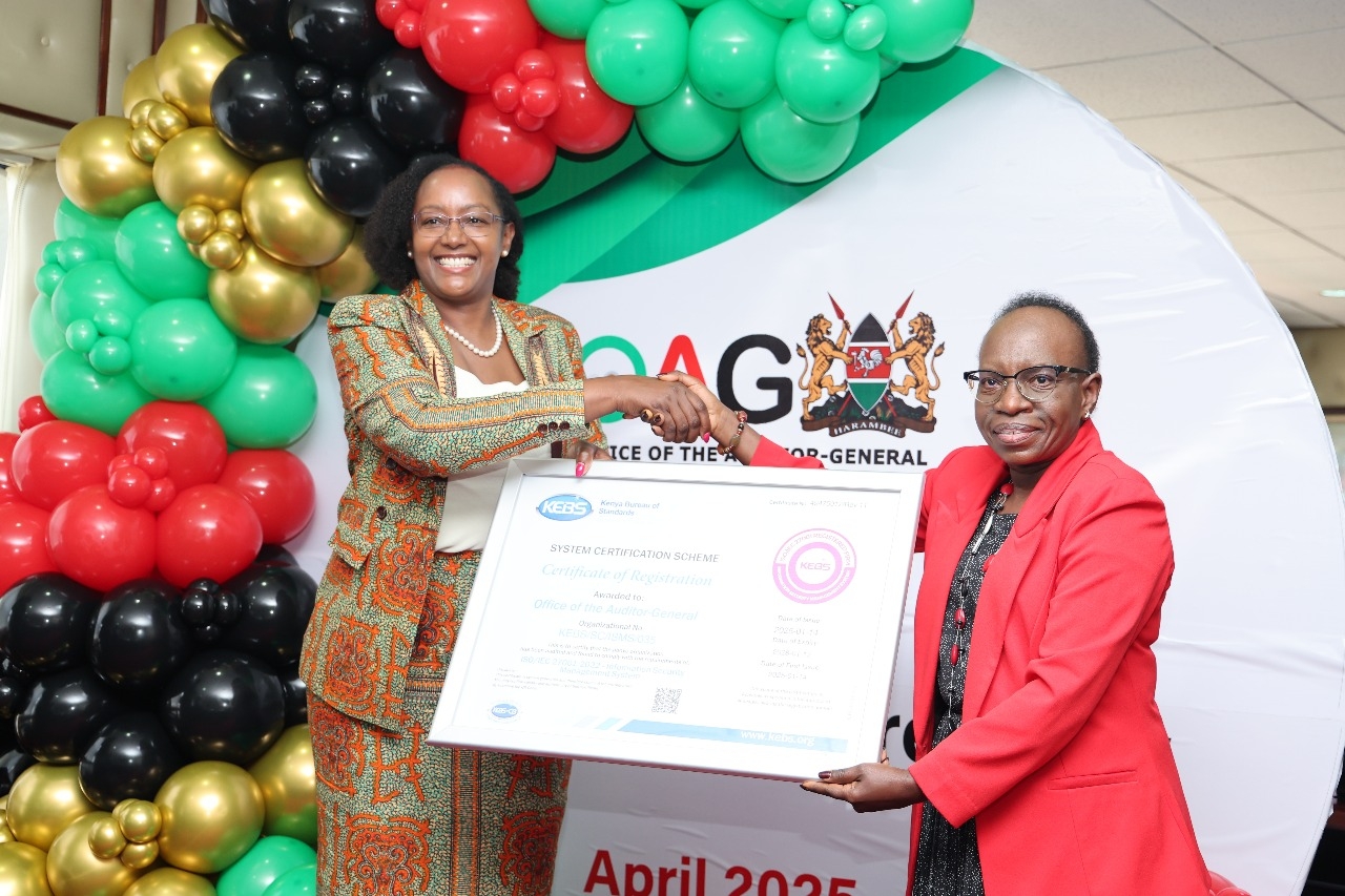 Auditor General's ISO certification sets benchmark for public sector security - KEBS MD