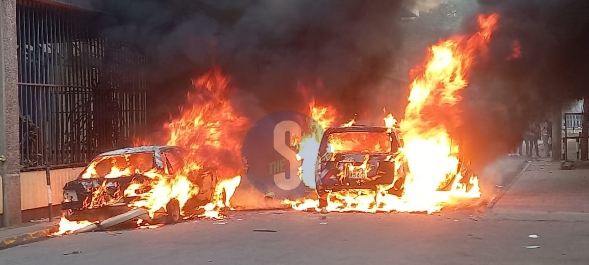 Two vehicles torched at Aga Khan Walk as protests escalate