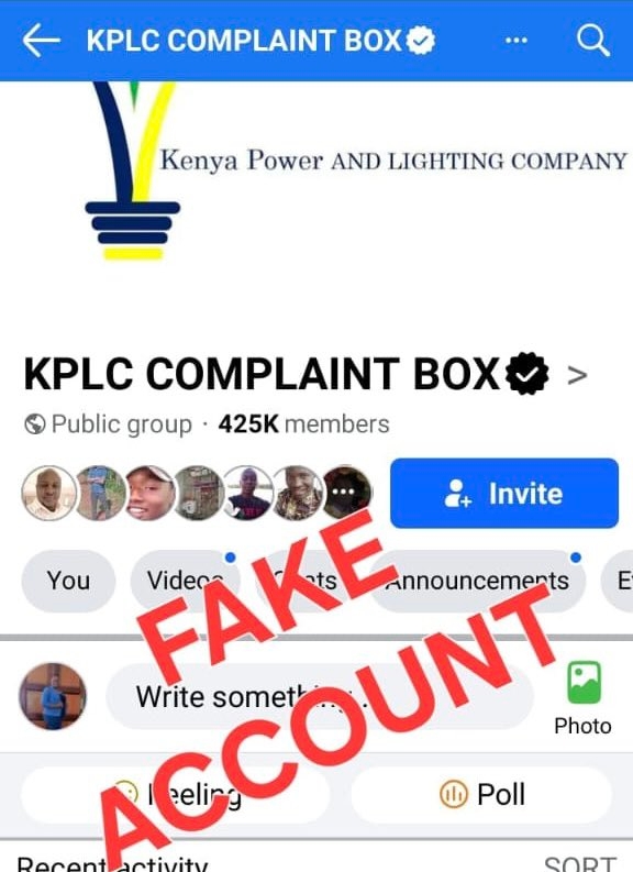 Kenya Power flags Facebook group as fake