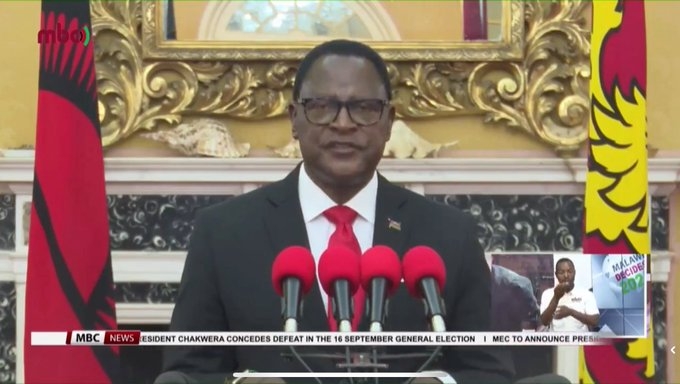 Malawian president Lazarus Chakwera concedes defeat