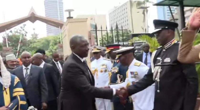 Ruto arrives in parliament as Raila's body lies in state
