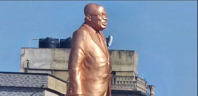 Uproar in Ghana after president unveils his own statue