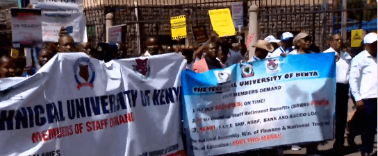 TUK university dons, staff protest over delayed salaries