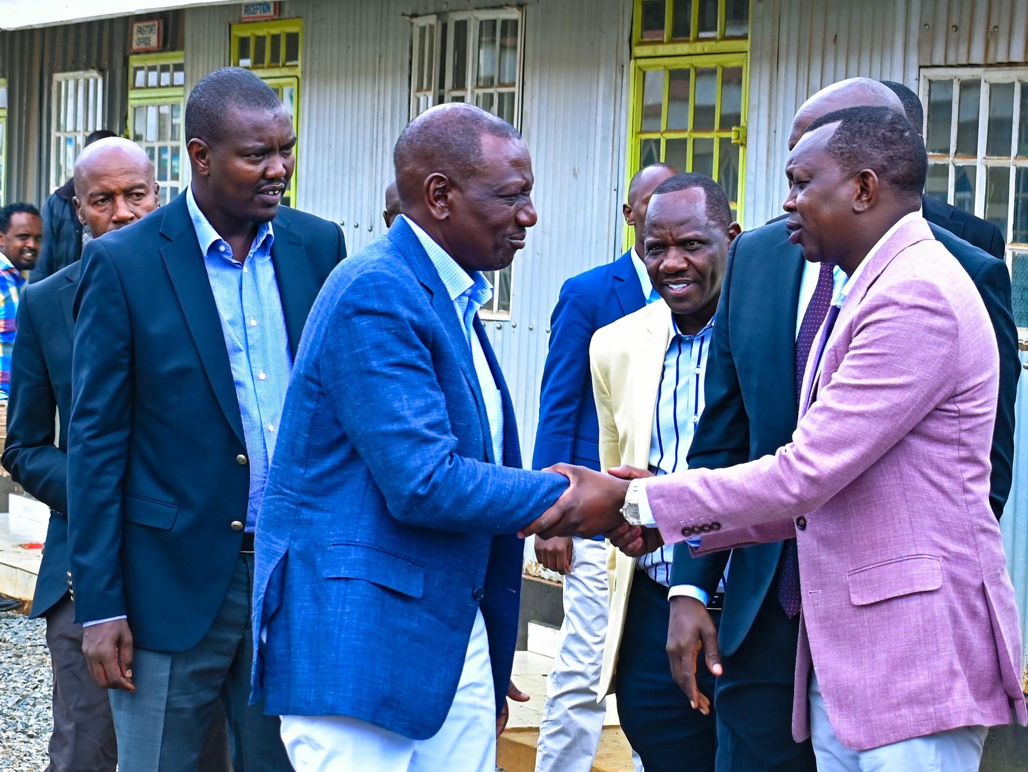 Ruto attends church service in Eldoret