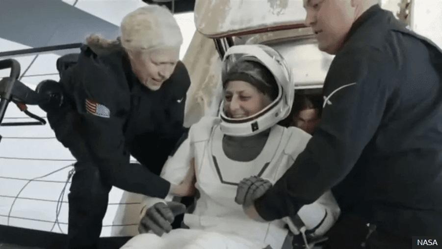 Astronauts Butch and Suni finally back on Earth