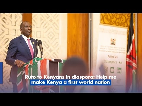 Ruto to Kenyans in diaspora Help me make Kenya a first world nation